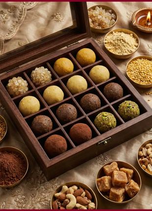 Assorted Laddoo (Gond, Moong, Besan – Mix Box)