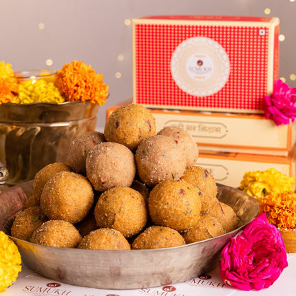Assorted Dry Fruits Laddoo (Gond, Moong, Besan – Mix Box) - Sumukh